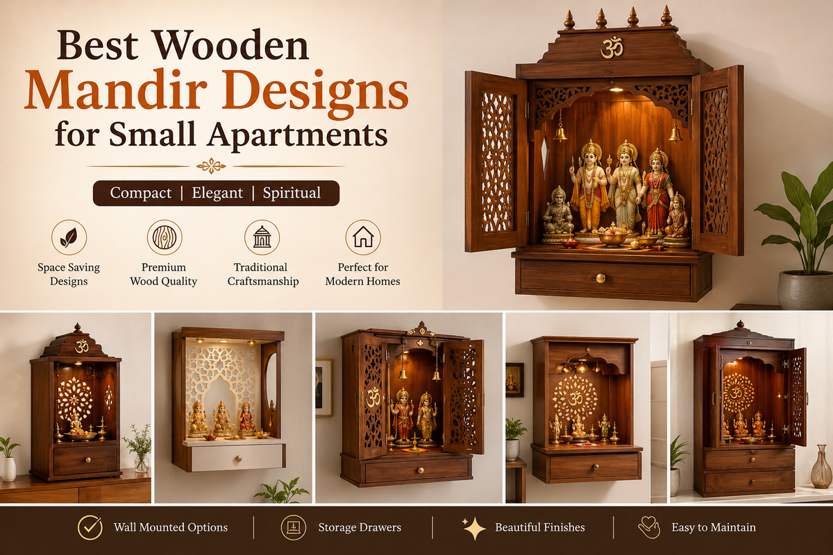 Best Wooden Mandir Designs for Small Apartments