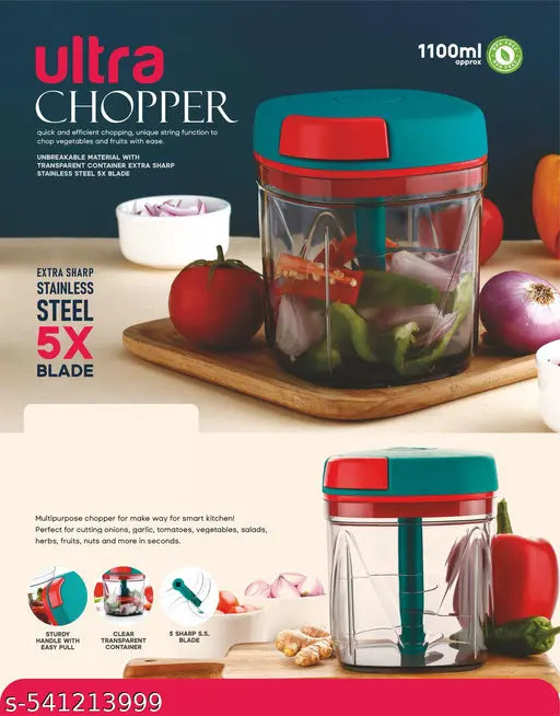1100ml vegetable cutter machine | 5-blade dry fruit cutter | large onion handy chopper | Dishwasher safe chopper set | space-saving jumbo chopper | Fast onion and fruit chopper |