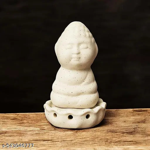 VOIDROP White Little Baby Buddha Handcrafted Incense Holder