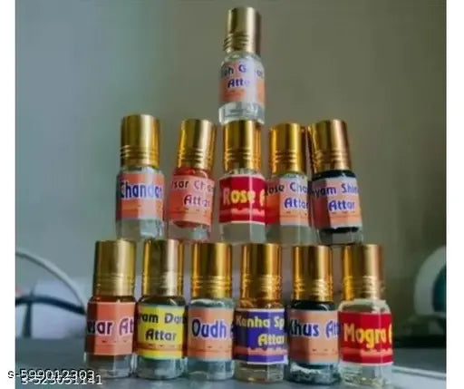 Perfume Natural Non-Alcoholic Long Lasting Attar for laddu gopal ji & men and women / fresh natural Original sughandhit Each 3 ML Combo Set 3 (12 IN 1)