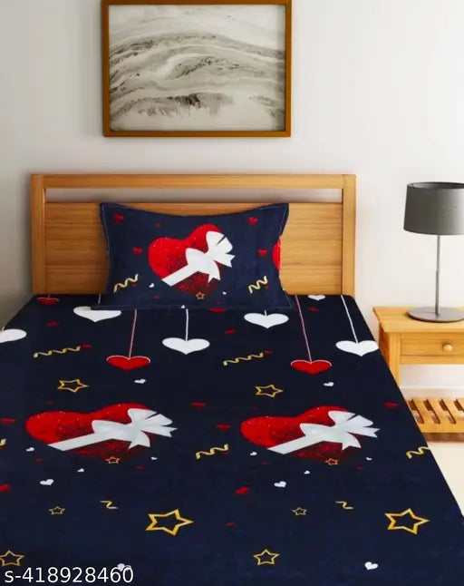 GLACE COTTON SINGLE BED BEDSHEET PACK OF 1 WITH 1 PILLOW COVER.