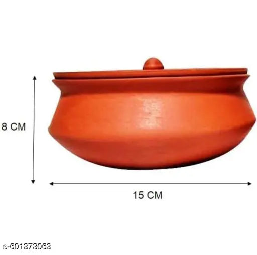 Handmade Clay Handi with Lid | Clay Handi for Curd, Curry, Dal & Biryani | (pack of 1)