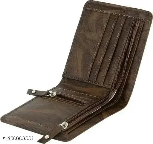 ♥️ARFA, Premium Quality Men,Casual, Evening/Party, Formal 2 Zip Brown Artificial Leather Wallet ( 5 Card Slots )