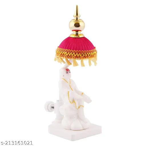 SAMARTH HANDICRAFT Sai Baba Idol Indian/Hindu Goddess Statue, with Red & Yellow  Umbrella Stand.