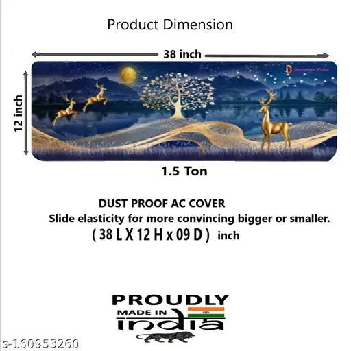 Ac Cover For 1.5 ton, split ac cover Air Conditioning Dust Cover Folding Designer Ac Cover for Indoor Split Ac 1.5 ton