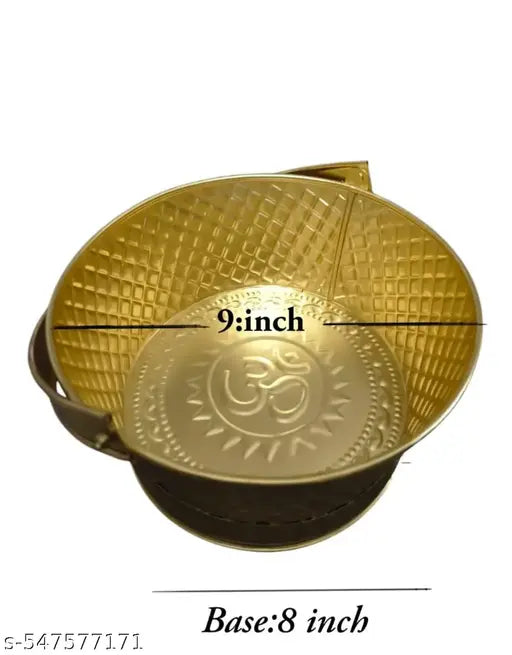 New flower Golden basket  9 inch Multi Design basket/Urali/  | Golden Big basket/basket Use as Serving pooja/Bowl Decorative, and Mainly for Pooja Purpose