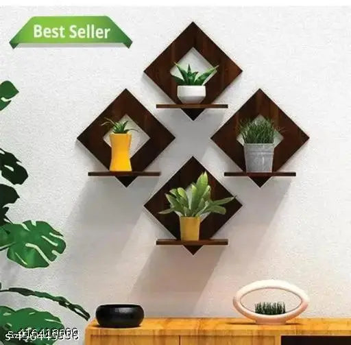 Sage Wooden Wall Shelf Shelves Art Hanging Decor for Wall Diwali Decoration Items Home Decor - Floating Display Rack Shelves Artwork for Living Room Kitchen Bedroom Ideal for Gifting