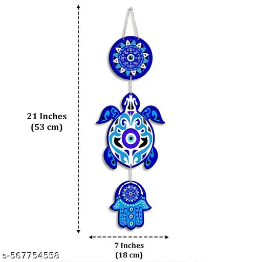 Hastkala Premium Vastu Turtle Wooden Wall Hanging for Home Décor| Living Room | Wall Decoration Gift Items - Multicolor, (21' Inch x 6.5' Inch), Pack of 3