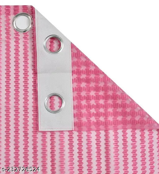 PRAFULL MILLAURE Poyester Net Tissue Transperant  Curtain for Door 7 Feet Pack of 1 Piece,Pink