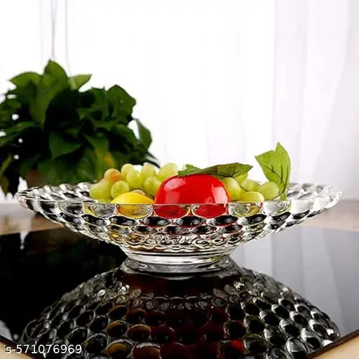 Glass Fruit Bowl Fruit Tray Fruit Plate Lead Crystal Bowl Large Crystal Fruit Bowl Centerpiece Glass Decorative Dining Table Fruits Bowl Set Flower Shaped Gifting