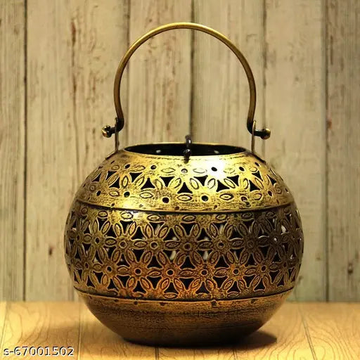 Gunendra Crafts Home Decor Handcrafted Beautiful Hanging Metal Lota Candle Holder Antique Shade Box for Home Decoration|Lantern|Candle Stand|Gifting