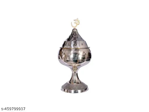 JAGYASH Akhand Jyoti with Cover 15 cm Diya Brass Metal Yellow Colour