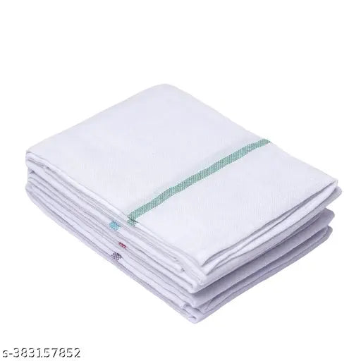 KIN and TIN Traditional Cotton Kerala Thorthu/White Bath Towel/Premium Throthu Bath Towels for Daily  Thorthu Towel pack of 2