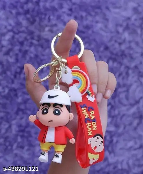 GGreyhorse Shinchan Keychains |Jumbo Size Keychain With Strap and Bag Charm| Anime Keychain| Cartoon Keychain