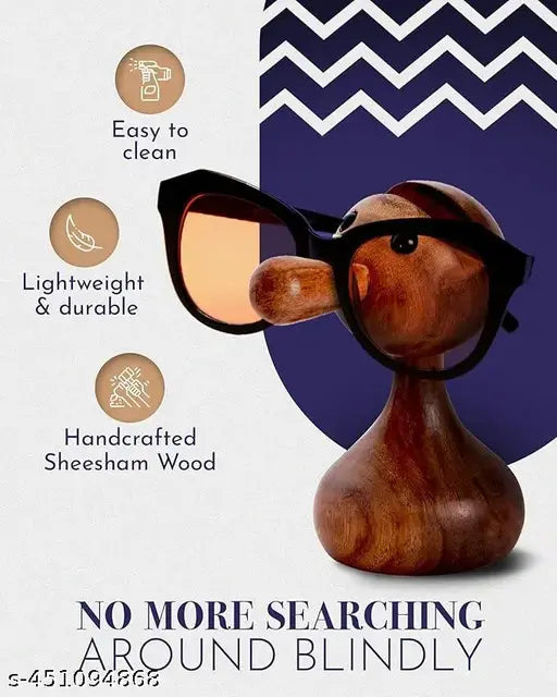 Dear Home Fashionable Fancy And Stylish Spectacle Holder-Handmade Wooden Carved Bird -Shaped Eyeglass Spectacle Holder-Pack Of 1(Brown)