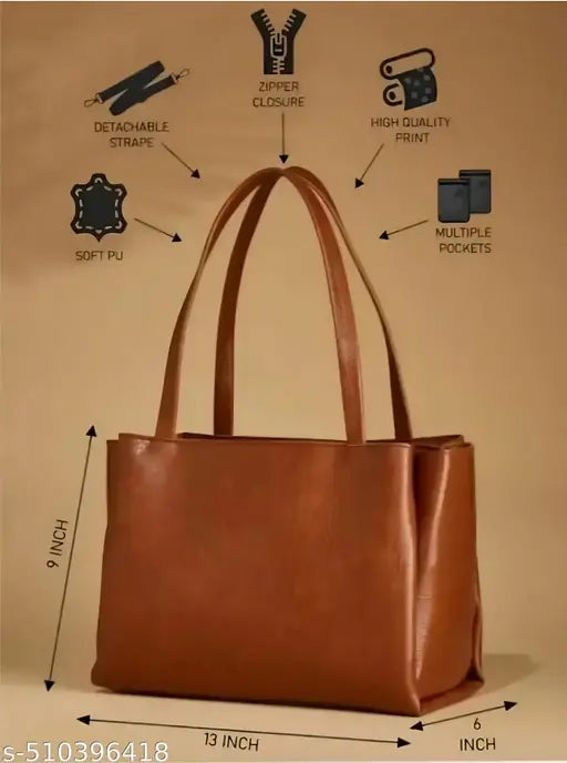 Snaya Collection Premium Stylish Brown Croc Pattern Ladies Handbag