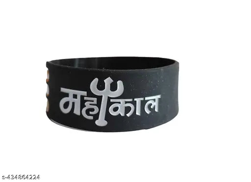 BLACK BLACK MAHADEV SILICONE BRACELET PACK OF 2