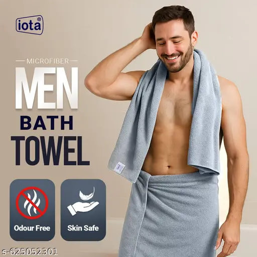 iota Microfiber Bath Towel for Men & Women | Super Soft Coral Fleece Bath Towel | Quick Dry, Super Absorbent, Large Size 70x140 cm | 350 GSM | Pack of 1