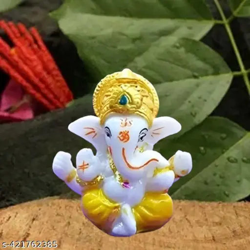 Ganesh Idol for Home Decor Car Dashboard Pooja Room Living Room Office Desk Table Wall Gifting Statue Showpiece Decoration Items