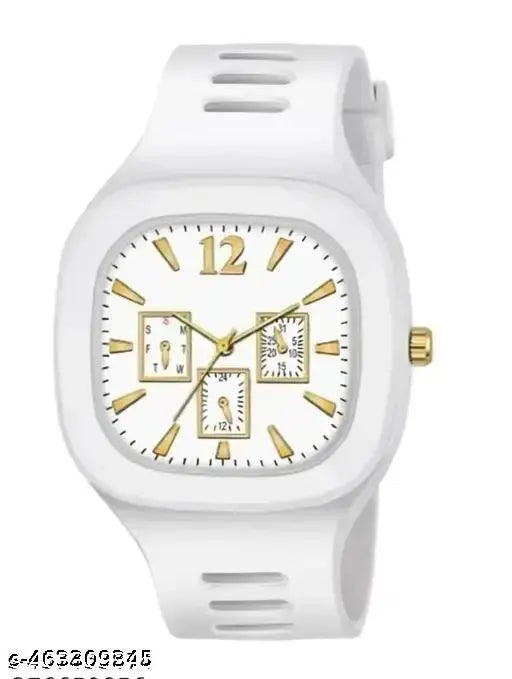 New Watch Combo Of Black and White Square Dial with Strap Watch