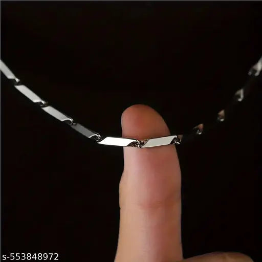 Crazy Fashion Clasic Design Rice Chain Silver Stainless Steel Chain for Men & Boys | Fashion Accessory | Gift for Him | Rice Chain | Men's Jewelry | Daily Wear Jewelry |