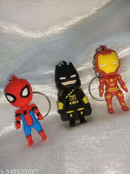 Pack of 6 Keychain challa key holder for kids, bike, car–Marvel Super Hero keychain! Perfect for school bags, lockers, and gifts design with Spider-Man, Iron Man, and more. Ideal for boys and girls. Cute cartoon key ring