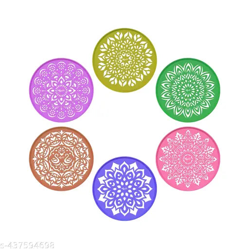 Kitoarts Rangoli Stencils, Round 8 Inches,  Kolam Stencils, Rangoli Tools, Stencils for Craft and Art, Rangoli Kit, Rangoli Making Tools Kit, Rangoli Maker, Rangoli Stencils for Door Entrance, Muggu Stencils For Floor
