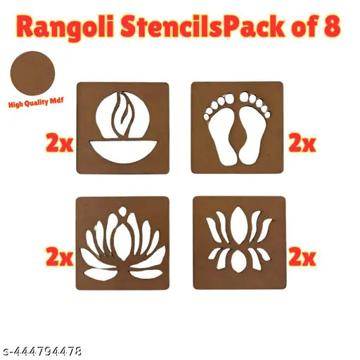 Rangoli Stencil Pack of 8
