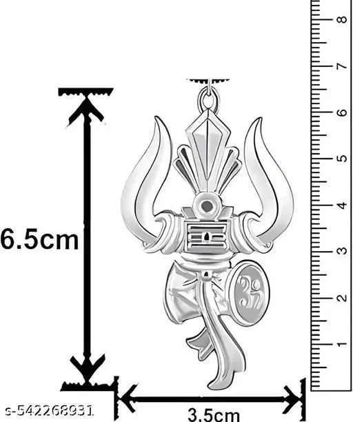 Sterling Silver Spiritual Shiva Trishul Pendant for Men & Women | Pure Silver Divine Shiva Om Trishul Damaru Locket for Good Health & Wealth