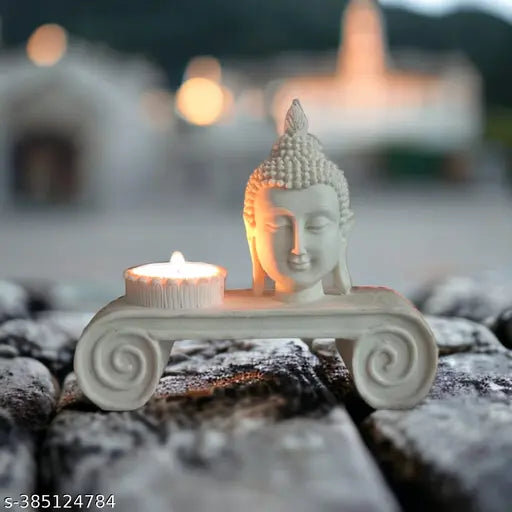 GLOBAL AROMA Buddha Head Statue tealight Candle Holder for Home Decor