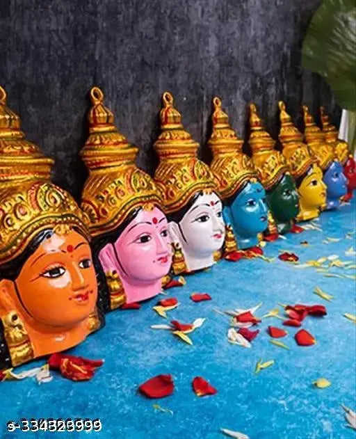 S.S Mart Metal Ashtalakshmi Devi Face Set of 8- each 6.5 Inch