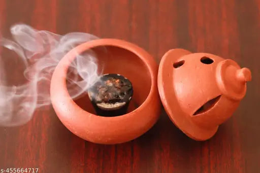 Clay Sambirani Incense Holder | Dhoop Stand Decorative for Pooja Room