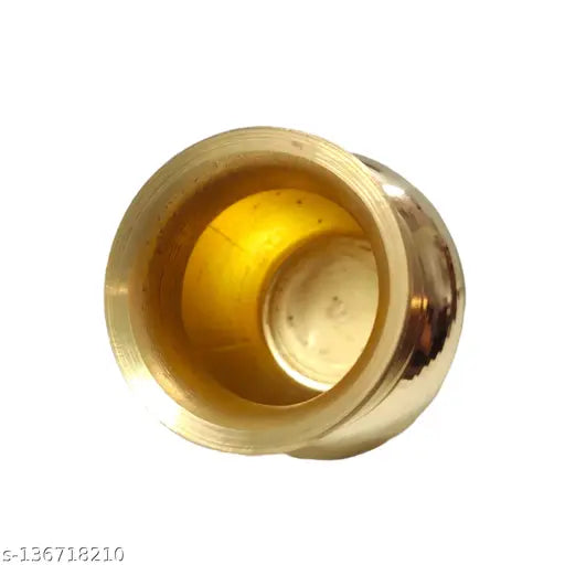 Divine Bazaar Glossy Mangal Kalash with Brass Nariyal and Brass Mango Leafs,Brass mangal kalash for vastu, vastu brass kalash, kalasha for new house pooja, Mangal Kalash for Pooja Ghar,Home Decor,Diwali Pooja, Wedding Cerimony Brass Kalash (pack of 2) (Go