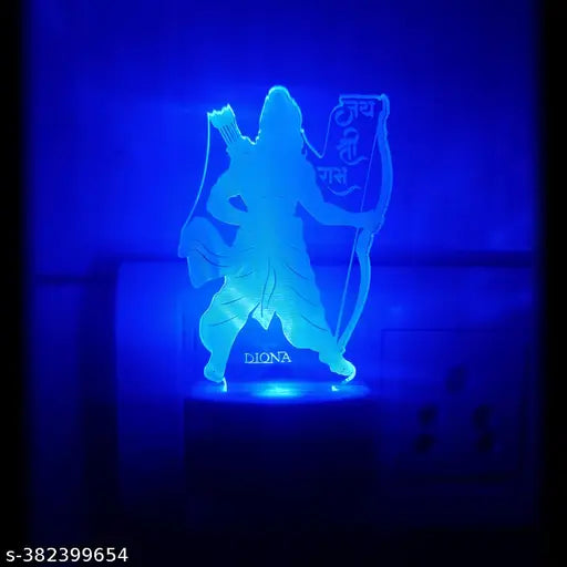 Diona night lamp Ram LED multi color 3d illusion Ayodhya Mandir gift temple festival corporate divine