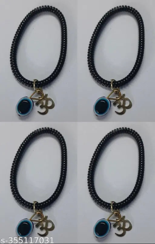 Evil Eye OM Hand Bracelet for Luck Bringing and Protection, Awesome Jewelry and Gift for Women and Men(Nazar Battu) UNISEX pack of 4