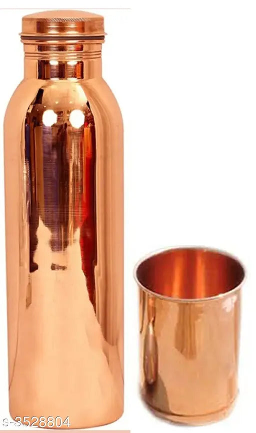 Pure Copper Bottle and copper Glass Diwali Gift Set