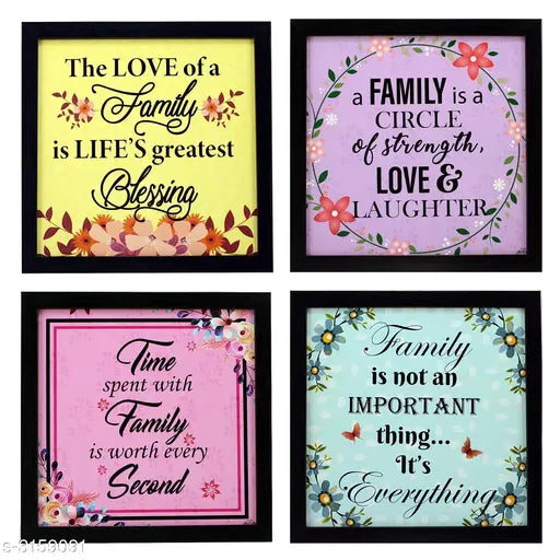 Attractive Synthetic Framed Poster (Pack Of 4)