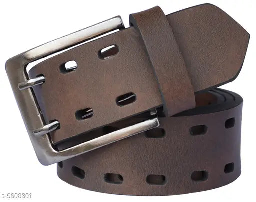 Sunshopping Men Fashionable Unique Synthetic Double Pin Point Buckle Belt
