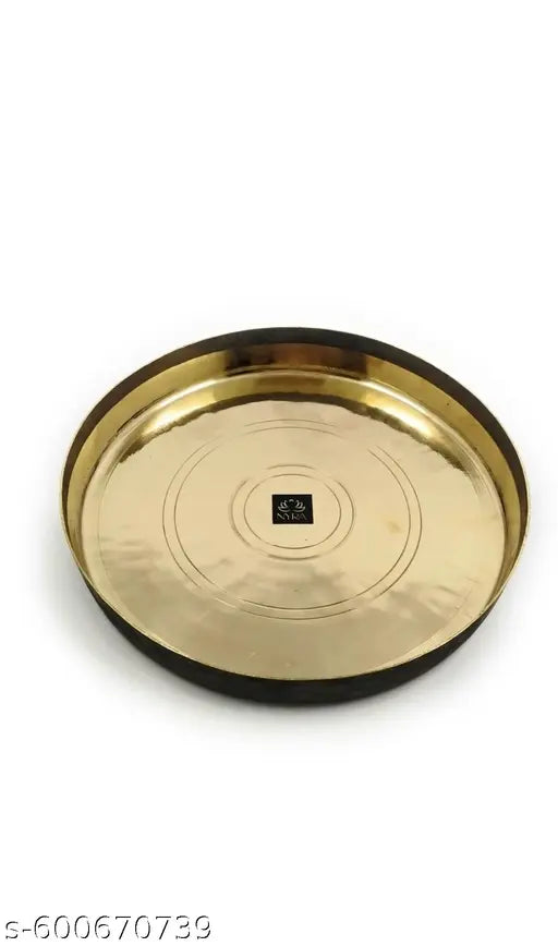 SHREE KRISHNA PURE Round Brass THALI 12 Inch Size And Heavy Weight 700gm best' quality
