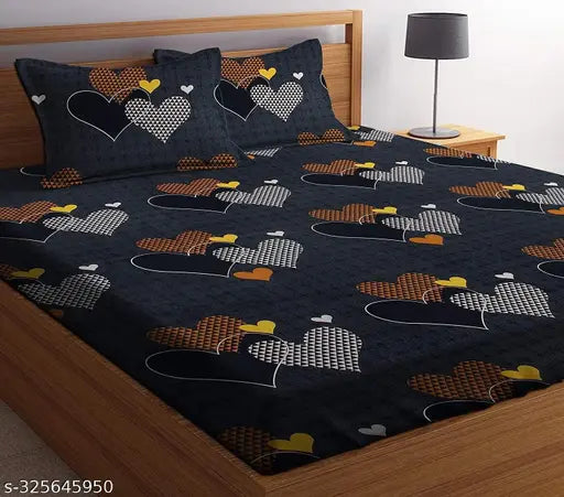 ANRP New Bedding Set For Double Bed The Best design for Kids Room Living Room Pack Of 1 Bedsheet with 2 Pillow Covers-