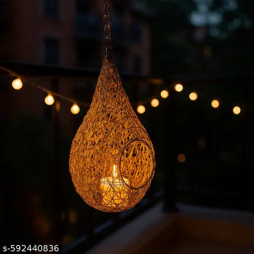 Golden Glow Hanging Candle Lantern