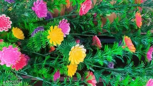 SATAN CRAFT Artificial plant flower and shrubs,Artificial, Artificial flowers pot,Artificial flowers plants,Artificial flowers craft,Home decor plant,Wild Artificial Plant with Pot