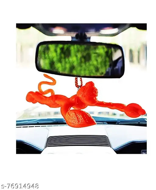 Idol Orange Flying Hanuman Ji Hanging Accessories for Car Rear View Mirror