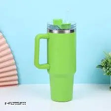 40oz Stainless Steel Insulated Tumbler with Handle and Straw | Double Wall Travel Mug for Hot & Cold Coffee and Water