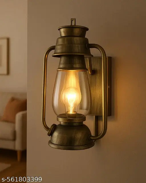 Lantern Wall Light Lamp, Vintage Metal Material,(without bulb) - Perfect for Ambient Lighting and Adding a Touch of Antique Charm to Your Home Décor|