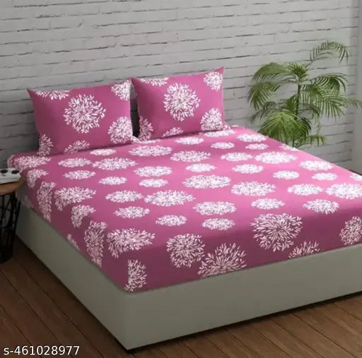 Super Soft Glace Cotton All Round Estic Fitted Double  bedsheet elastic fitted bedsheet elastic fitted