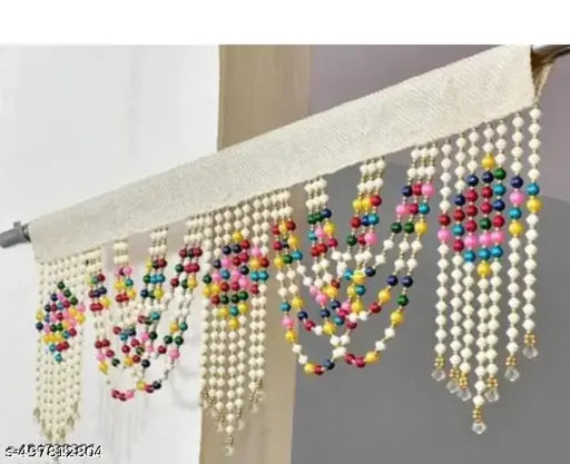 Fancy String Threads Beads Curtain| Transparent pearl Beads Curtains Torren 2  Feet| Door Curtain| Beads Multicolor Thread Door  Curtain|(4*2 Feet ,Set Of  1 Piece)