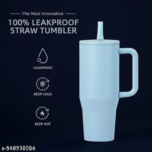 Heavy Duty 1.2L Tumbler for Men & Women – Hot & Cold Stainless Steel Travel Mug with Handle & Straw
