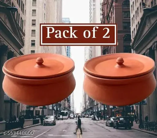 Handmade Clay Yogurt Pot | Traditional Mitti Dahi Handi with Lid | Earthen Serving Bowl