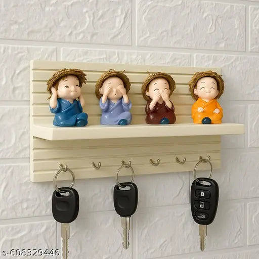 Key Holder with Shelf, Decor , Keys, Car Remote, Essential, Enterway, , Planter Box, Wallet, Sunglasses, Daily Essentials, Modern, 7 Hooks, Easy to Mount